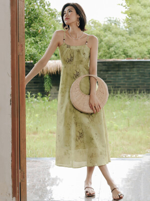 LS_Green chiffon floral dress