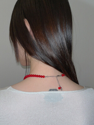 Red Glass Beads Necklace