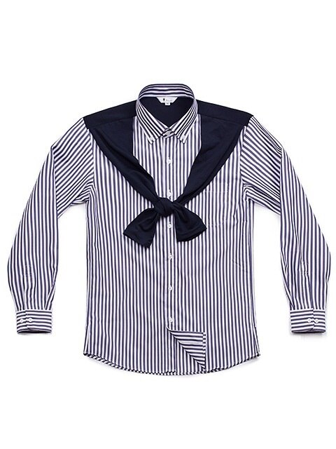 cardigan line striped shirts navy  #AS1713