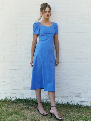 Paper Strap Dress_Cobalt Blue