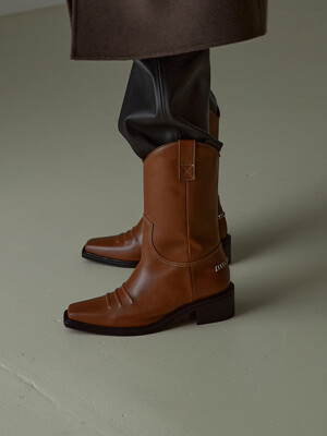 50mm Marfa Western Middle Boots (BROWN)