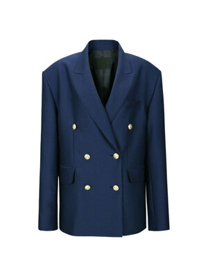DOUBLE-BREASTED JACKET (DARK BLUE)