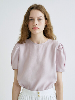 S Daily Shirring Puff Blouse_Lavender