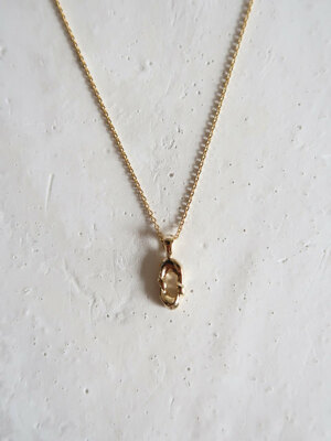 Tiny wave pendent necklace [2 color]