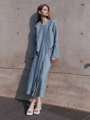 ROBE Drape Dress_Sky Mint