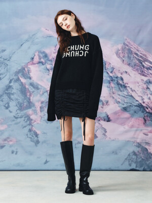 Ferria Shirring Skirt_Black