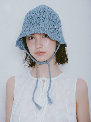 Crochet Bonnet in S/Blue VX4MA311-21
