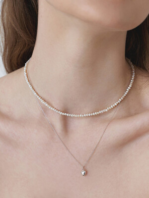 [2 SET] Light Pearl & Mini Heart NK