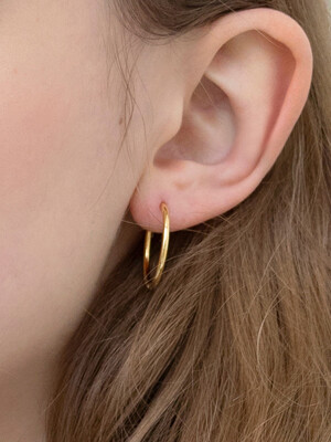 22mm simple ring earrings (2colors)