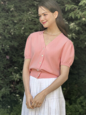[24SS] Lautre Ambre shine Pink knit cardigan