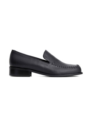 35mm Gaudi Leather-Stitch Loafer Shoes (Black)