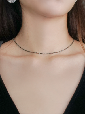 [SILVER] DC DOT CY THIN CHAIN NECKLACE (2 COLORS)