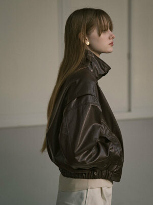 SIOT4075 Leather Bomber Jacket_Brown