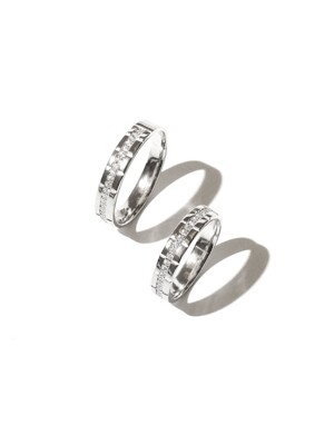 Middle cubic couple ring (Sterling silver 925)
