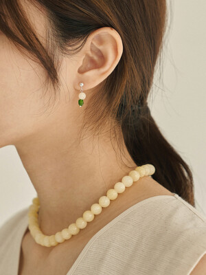 #Jade013 Green&ball ````drop```` Earring