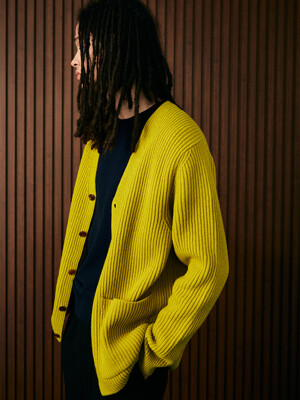 MERINO WOOL CARDIGAN [MUSTARD]