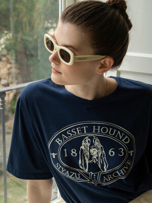 SITP 5064 Basset Hound T-shirt_Navy