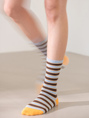 [no.427] skyblue color stripe socks
