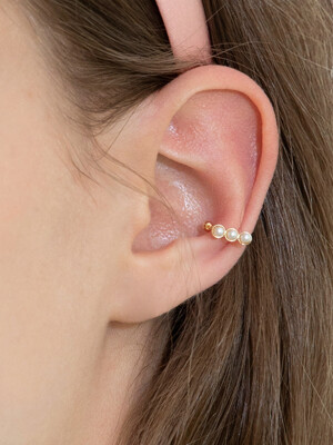 three pearl earcuff