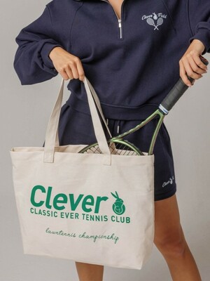 Tennis Logo Carriall eco bag_IVORY