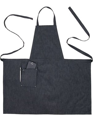 stone denim chest apron (Grey) #AA1407