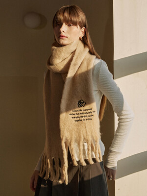 AD&heart embroidery logo boucle muffler - 6color