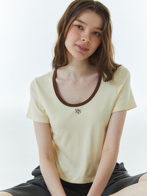 RVS Ringer Cropped T-Shirt Yellow