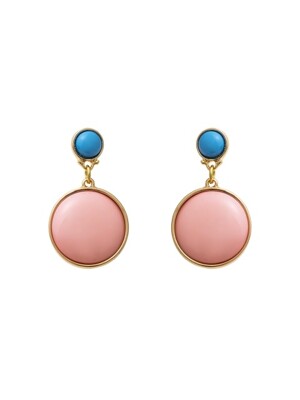 mini peach circle earrings