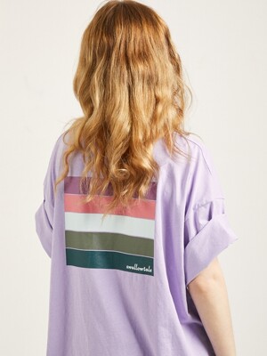 Deep square T-shirts(Light purple)
