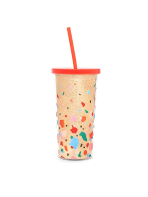 DELUXE SIP SIP TUMBLER WITH STRAW - CONFETTI (빨대 텀블러)
