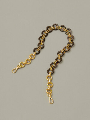 [단독]Circle chain strap_marble brown