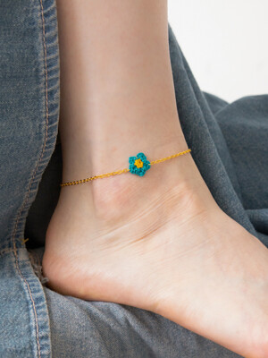 Gypsy flower point anklet (Bluegreen)