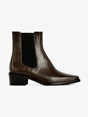 50mm Ezra Square-Toe Chelsea Boots (Brown)