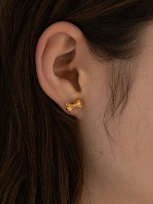 [Silver 925] Petit Ribbon Earrings SE223 - Gold