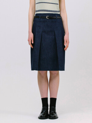 low belted skirt_denim