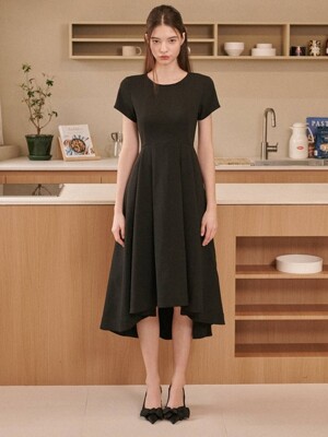 Becca Half Sleeve Long Dress [Black]