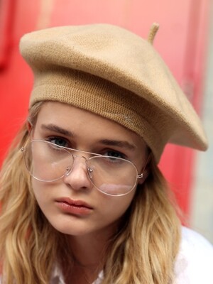 [UNISEX]SLEEPING WOOL BEIGE BERET