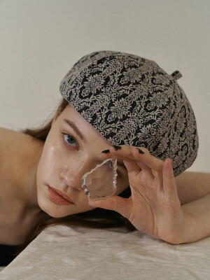 DOME BERET_jacquard gray