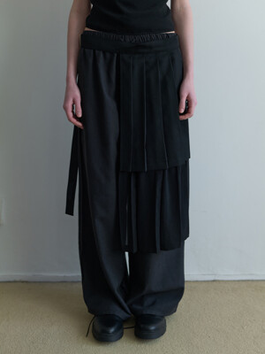 OUT SEAM WIDE PANTS IN BLACK