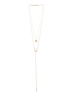 Signet Ring Tie Double Necklace