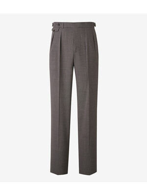 ITALY WOOL 2PLEATS TROUSERS - HOUND TOOTH CHECK