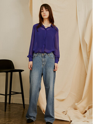 Four Season Chiffon Blouse_Blue