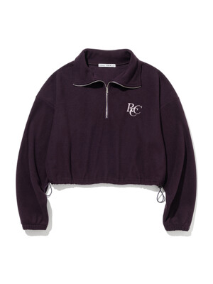 RCC Fleece Half Zipup Crop Sweatshirt [PURPLE]