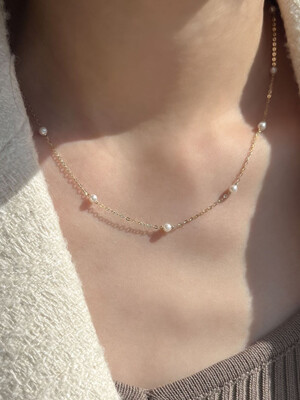 14k pearl chain necklace