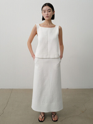 Clean Maxi Skirt_White