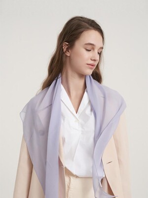 Solid chiffon silk scarf purple