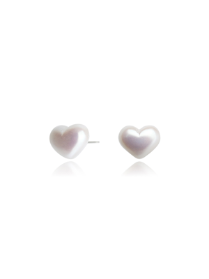 HL28_Mini heart pearl earrings