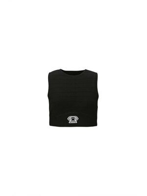 SLEEVELESS CROPPED KNIT TOP (BLACK)