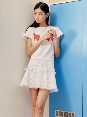CHUU Lace Pintuck Mini Skirt(츄)_IVORY