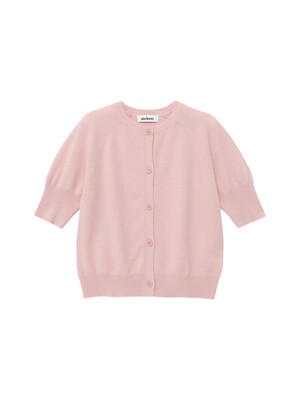 Soft Puff Sleeve Knit Cardigan (Pink)